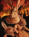 Print of a portrait of a family of rabbits by Jane Talton